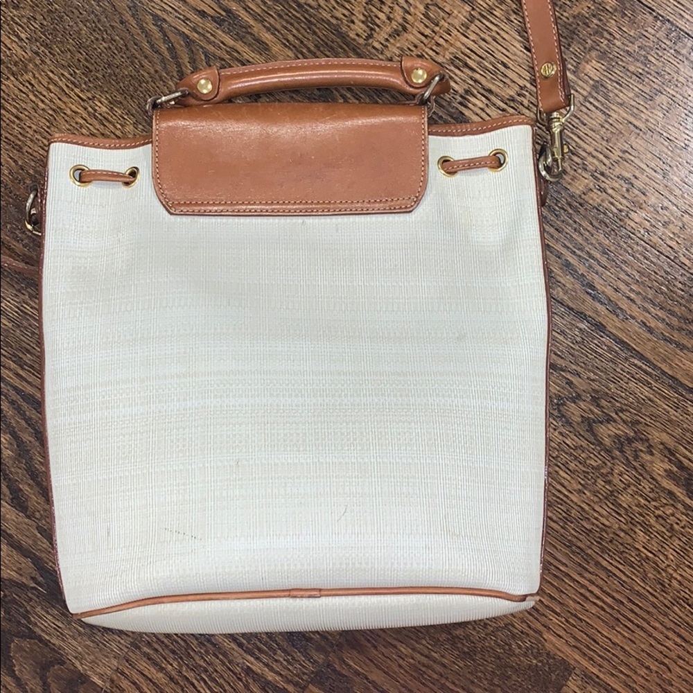 White and Brown Vintage Louvier Bag - Picture 7 of 11